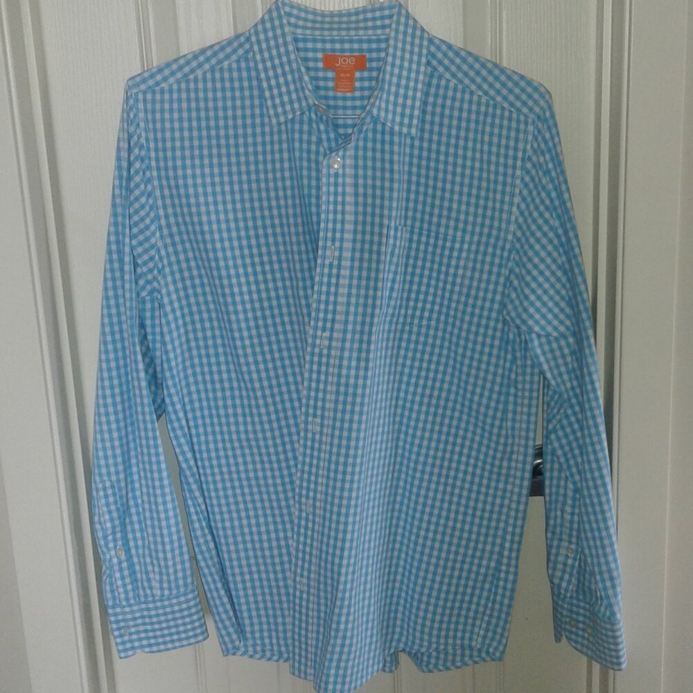 Joe Fresh gingham mens long sleeve button down shirt